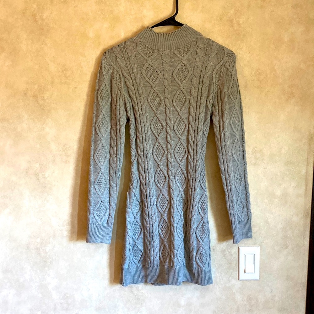 Grey sweater dress